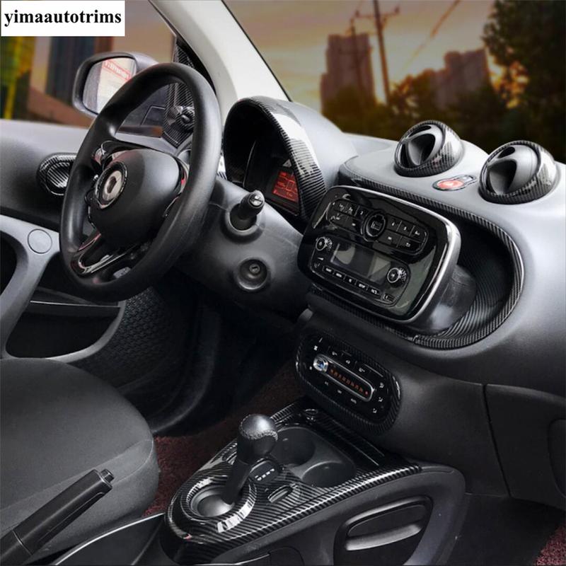 Dashboard Gear Panel Reading Light Handle Bowl Window Lift Cover Trim For Smart 453 Fortwo 2015 - Carbon Fiber Accessories