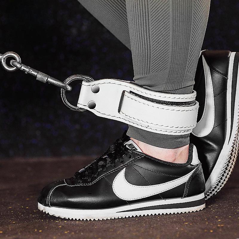 Кожаный ремешок на щиколотке, регулируемые манжеты для крепления к кабельной машине, домашний тренажерный зал, сопротивление ног, тренировки ног, сила, бодибилдинг