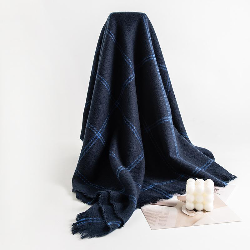 Winter Japanese and Korean Imitation Cashmere Plaid Scarf for Women and Men High End Versatile Warm Shawl and Scarf