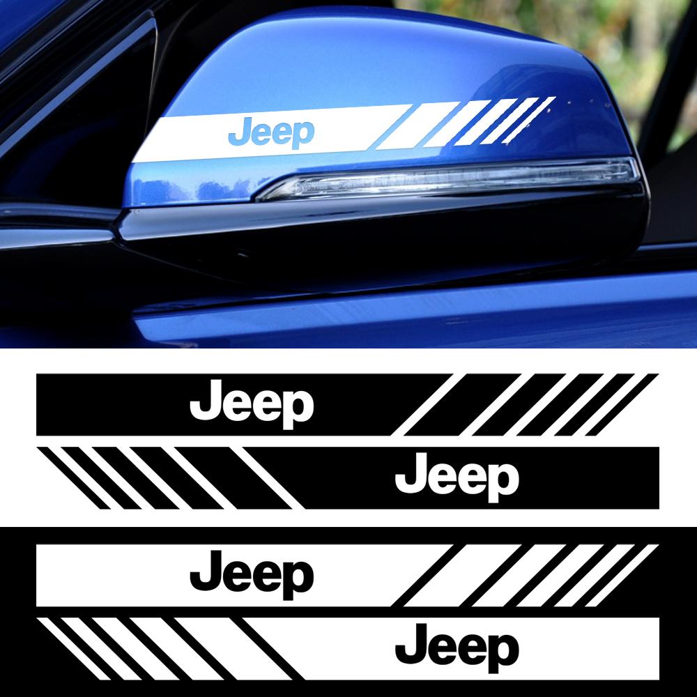 2pcs Car Rearview Mirror Emblem Stickers Window Body Badge Decal For JEEP Renegade Grand Cherokee Compass Wrangler Accessories
