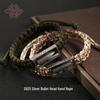 Dragon Knot 925 Silver Bullet Head Men's Retro Distressed Paracord Bracelet - War Wolf Hand Rope Military Fan Edition
