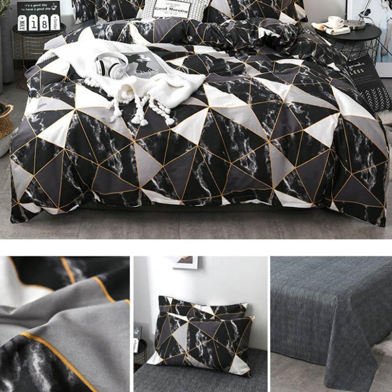 Простыня из четырех предметов в хлопковую полоску в простом интеллектуальном стиле, пододеяльник, наволочка, комплект домашнего постельного белья, двуспальная кровать