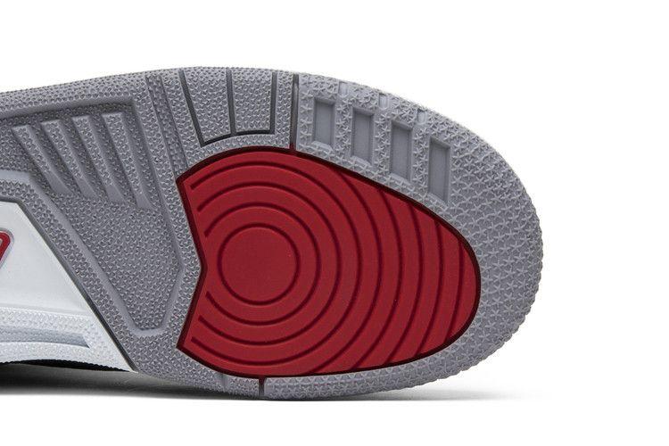 Детские кроссовки Jordan 3 Retro Black Cement (2018) (GS) Черный/Огненно-красный-Цементный Серо-Белый