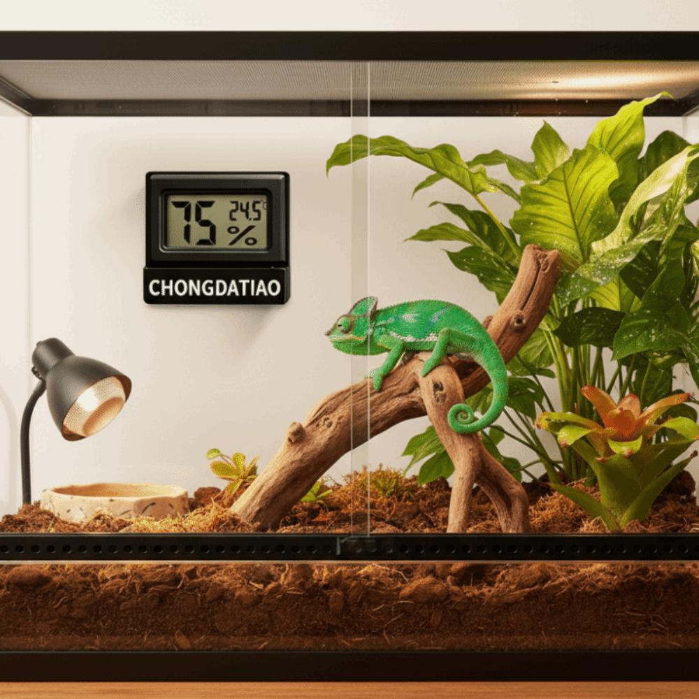 Magnetic Reptile Thermometer High Accurately Feeding Box Thermometer Reptile Terrarium