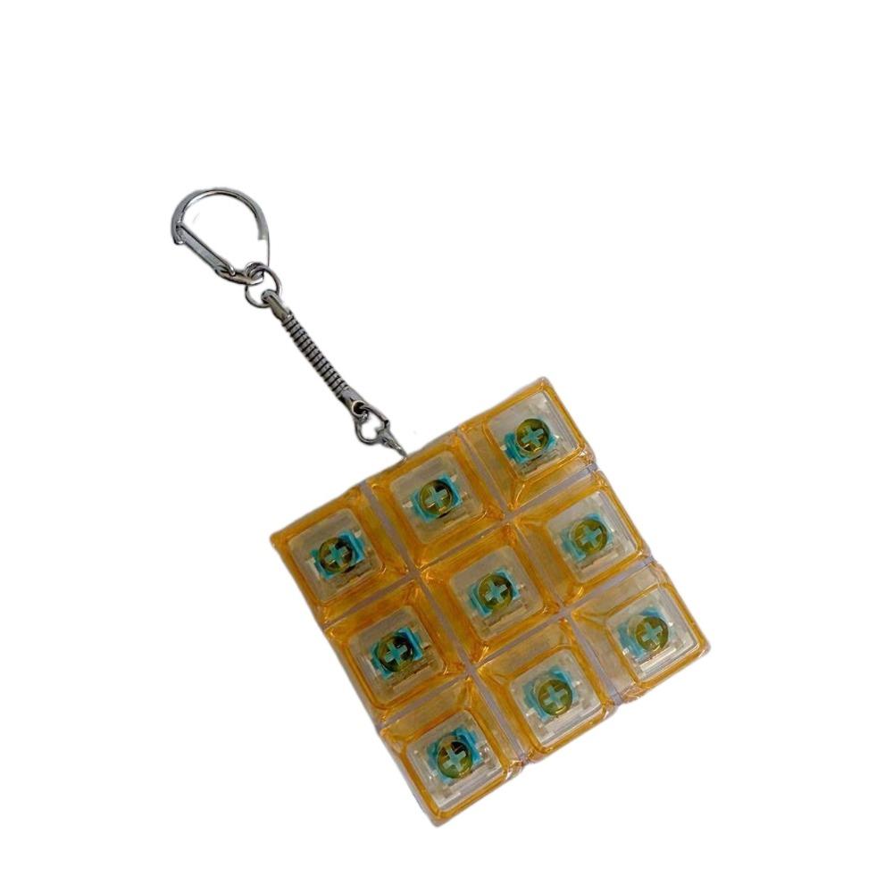 Clear Clicker Decompression Fidget Keychain Colorful Keycap Button Finger Clicker Toys Boys Girls