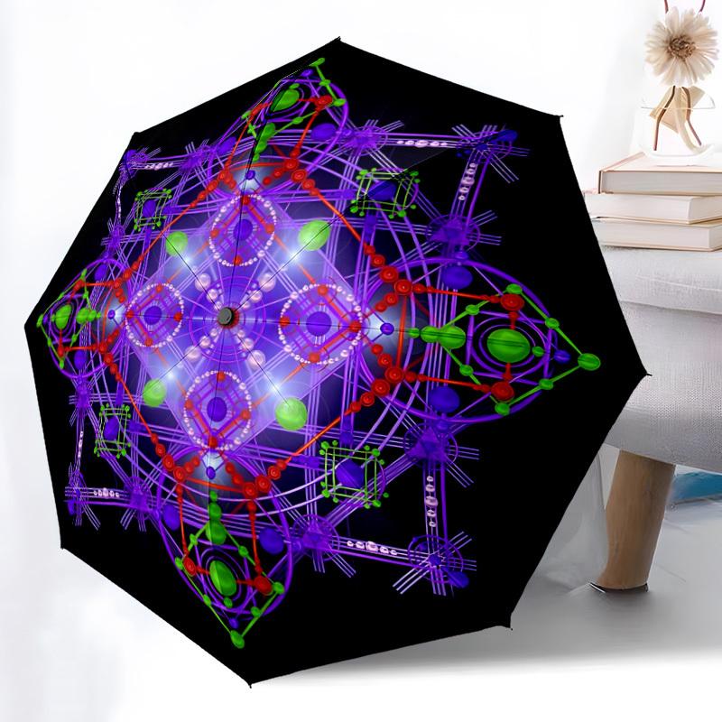 1pc Sacred Geometry Mandala Automatic Folding Umbrella. Portable collapsible design, Best birthday festival gift yy250924169
