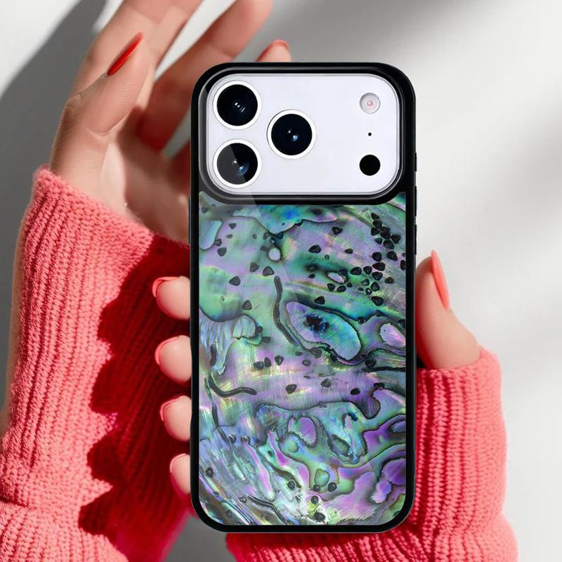 Чехол для телефона с узором из раковины абалона для iPhone 17 16 15 14 13 Pro Max Задняя крышка для 12 11 Pro Coque
