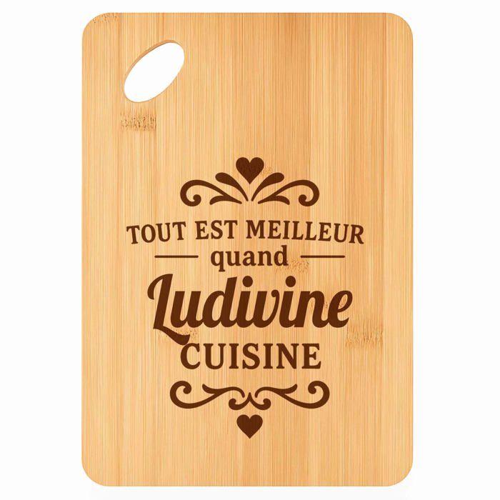 Planche à découper Meilleur quand Ludivine Cuisine - Plateau Apéro en Bambou Cadeau Gravé pour Femme Cuisine Barbecue