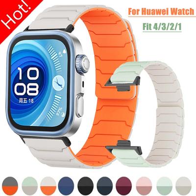 Магнитный ремешок-петля для Huawei Watch Fit4/3/2/1, силиконовый спортивный браслет для Huawei Fit3 Fit4 Fit4Pro, сменный ремешок для часов