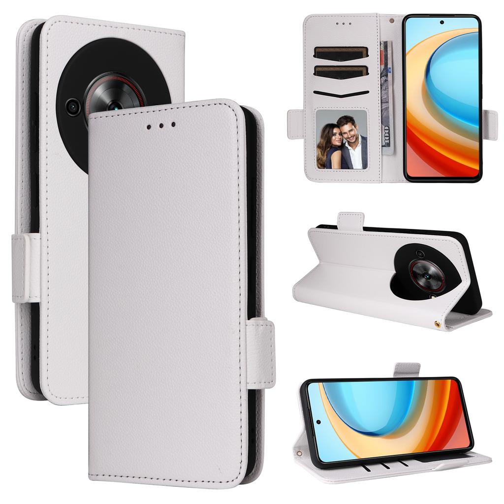 For ZTE Blade A75 5G/nubia Focus Case with Wrist Strap Litchi Texture PU Leather Wallet Phone Cover