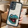 Phone Case: 2D flat Samsung Galaxy A34 A35 M05 M06 S20 S22 S21 FE Plus 5G protective case, blue T-Rex head, Christmas and Halloween gift