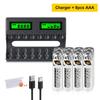 PALO 4-16PCS 1300mWh 1.5V AAA Li-ion Rechargeable Battery 1.5V Lithium AAA Batteries With 8 Slots LCD USB 1.5V AA AAA Fast Charger
