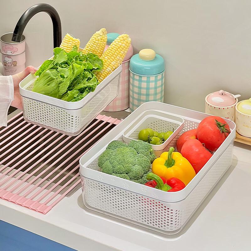 Ru Han Double-Layer Vegetable Washing Drain Basket
