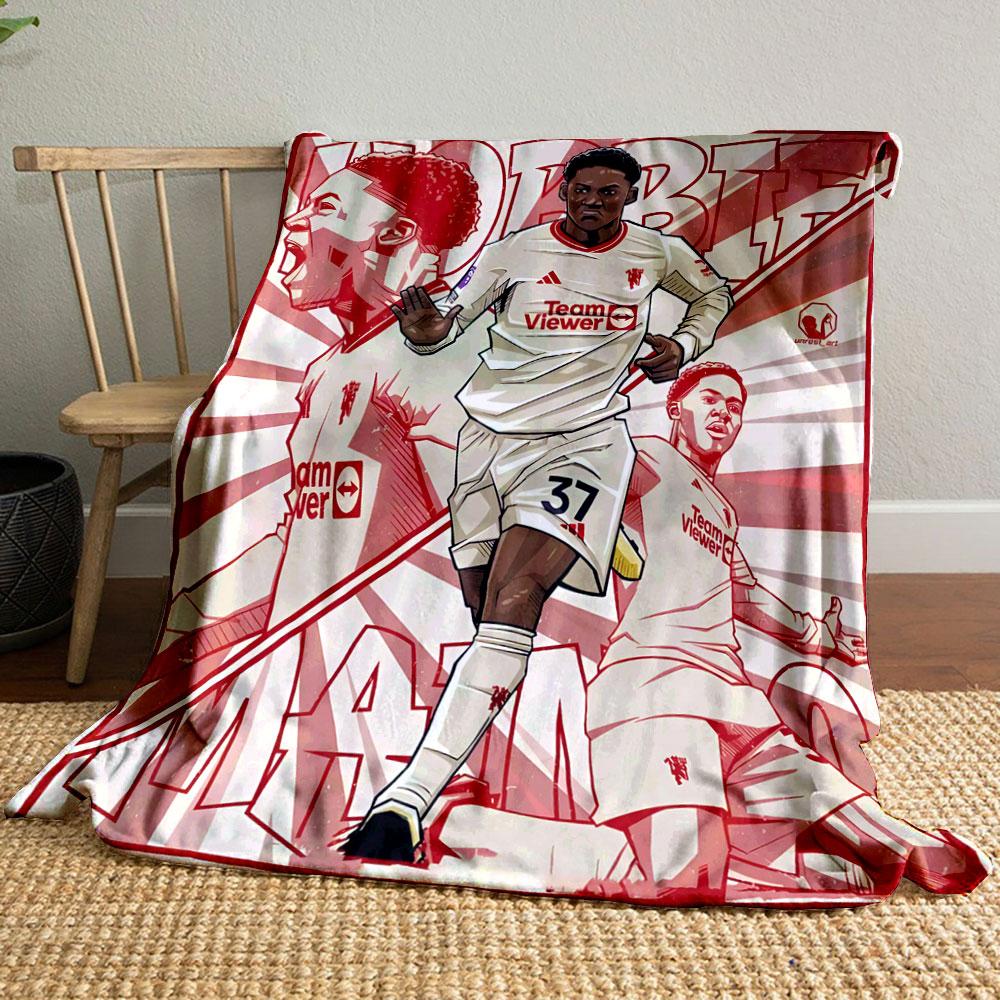 Dynamic player illustrations with bold red text and sharp geometric lines. for all seasons blanket lunch break throw gift