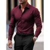 1 шт. Рубашка в стиле business casual с длинным рукавом, Формальная рубашка в весенне-осеннем стиле, Слегка эластичная и не требующая глажки