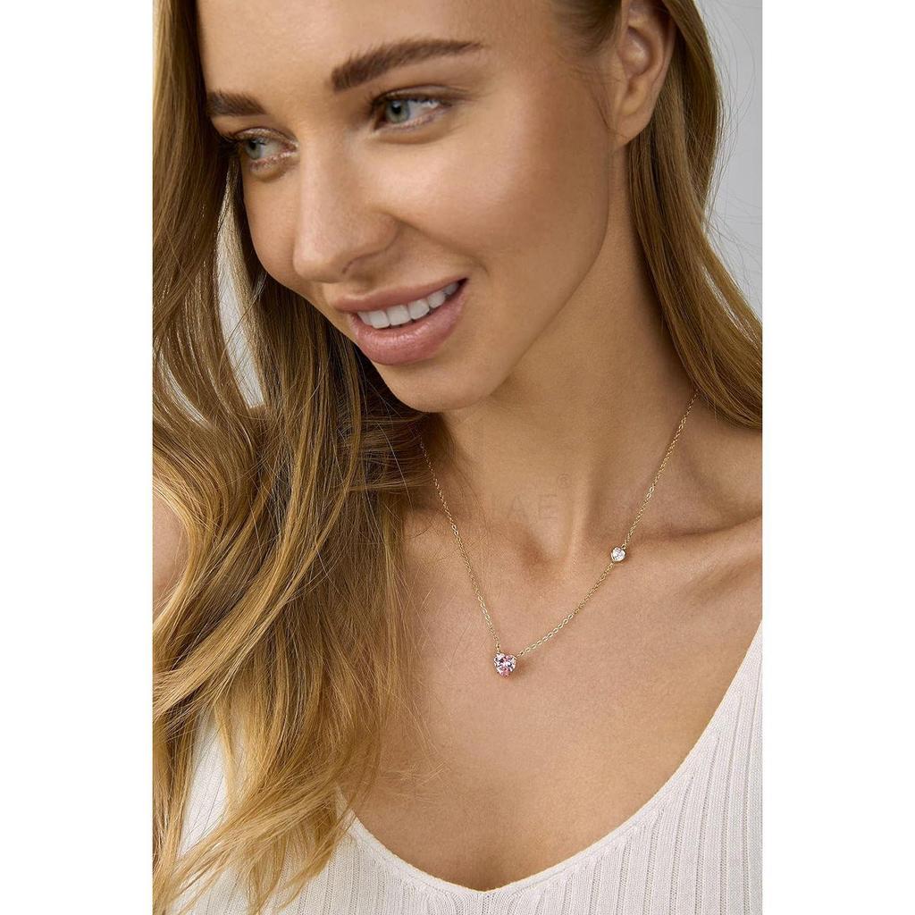 Ожерелье-подвеска MINUTIAE в форме сердца с розовым и белым диаметром для девочек и женщин с выдвижной цепочкой