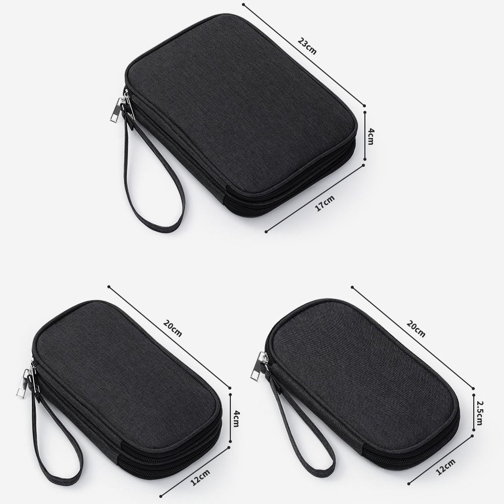 Двухслойная цифровая сумка для хранения, водонепроницаемая дорожная сумка для хранения кабелей данных, однотонный органайзер для наушников и жесткого диска