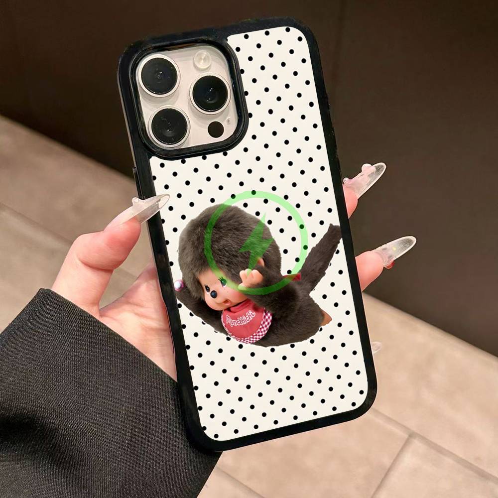 Cute M-monchhichis-s Magnetic Matte Phone Case For IPhone 16 17 15 14 13 12 11 For Magsafe Wireless Charge Cover