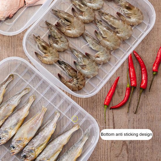 Прозрачный ящик для хранения продуктов с крышкой, полипропиленовый органайзер для морепродуктов, рыбы, холодильника, кухонные принадлежности