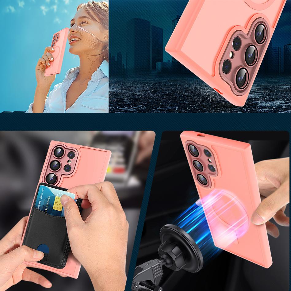 Samsung Galaxy S25 Ultra Case, for MagSafe, ERBORD Matt Case, Pink + Screen Protector