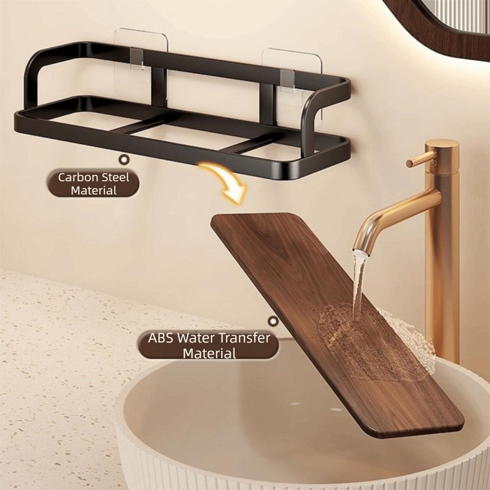 Carbon Steel Wall Mounted Storage Shelf No Drill Kitchen Wall Storage Rack Wall Decor