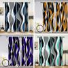 2pcs Abstract Art Stripes Black Red Blue Green Purple Lines Printed Window Curtain For Bedroom Office Kitchen Living Room
