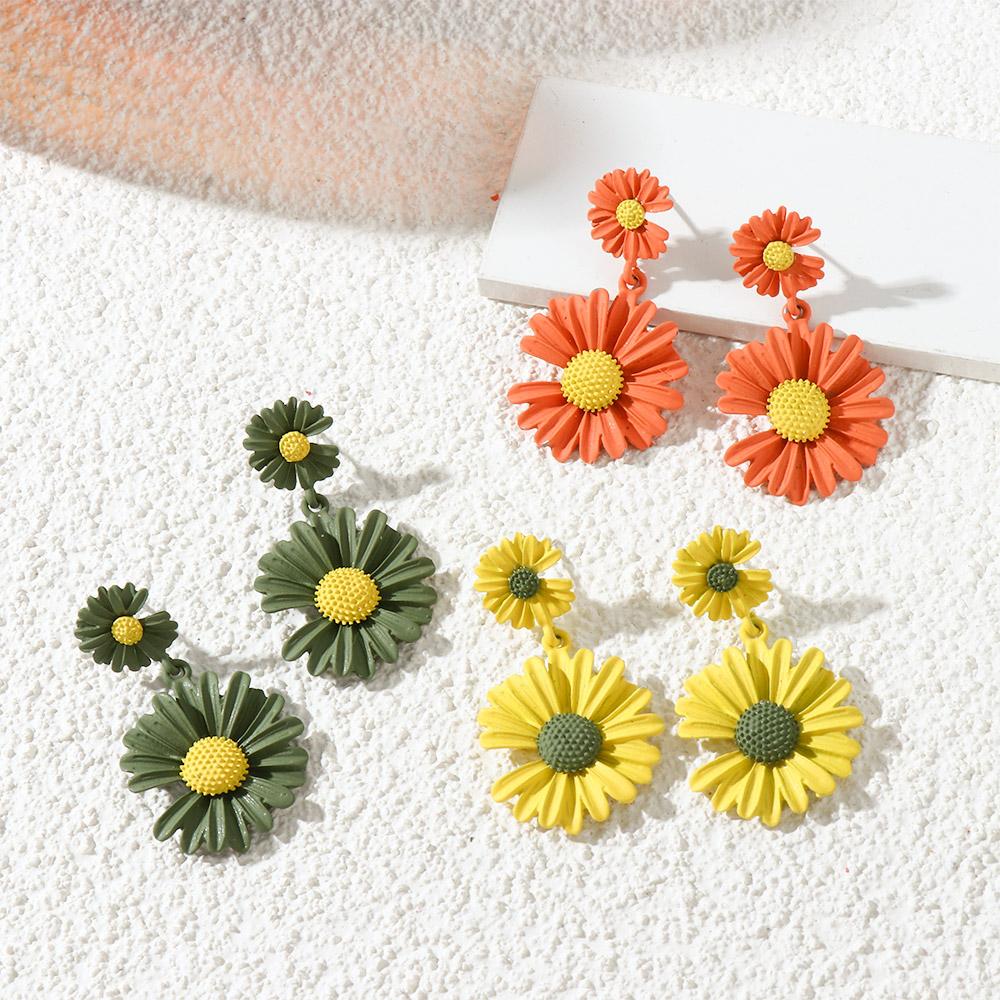 Корейская индивидуальность Милые серьги-ромашки с цветком Серьги-подвески Серьги-подвески Модные ювелирные изделия