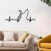 Vintage Metal Cat Heart Wall Art Black Iron Sculpture with Meow Design Perfect for Bedroom Decor Gift for Cat Lovers