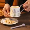 Iris premium retro set ceramic coffee cup saucer high value cup exquisite souvenir afternoon tea water cup