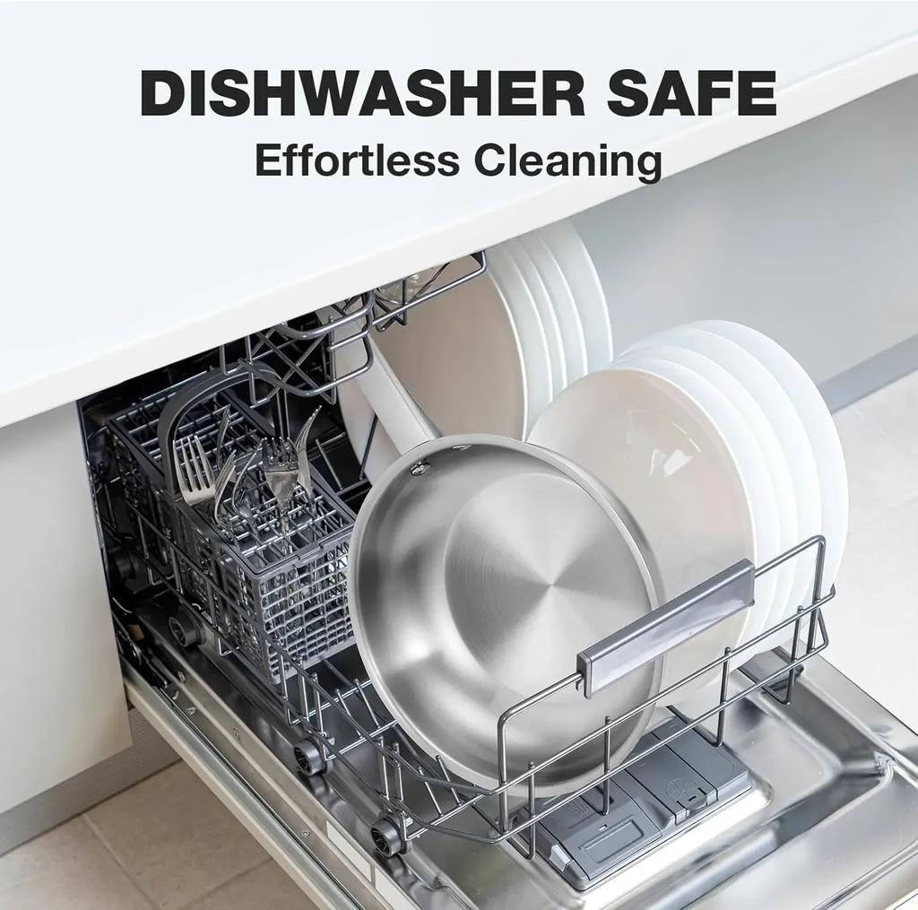 Сковорода Wok из нержавеющей стали 304, 10 дюймов, 26 см, стальная сковорода, профессиональные сковороды для приготовления пищи, кастрюля для готовки