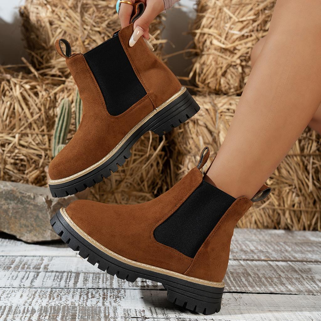 Fashionable New Elegant Plus Size Work Boots Winter Round Toe Comfortable Suede Anti Slip Casual Riding Boots for Women