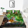 Fox Duvet Cover Set King/Queen Size Orange Lovely Fox Bedding Set For Kids Teens Boys Wild Animal 2/3Pcs Polyester Quilt Cover