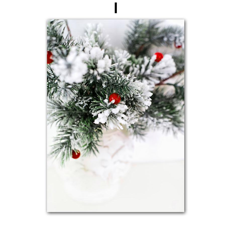 Настенная картина на холсте, Рождественская елка, красный дом, белка, олень, украшение для гостиной, постеры и принты, настенные картины для дома