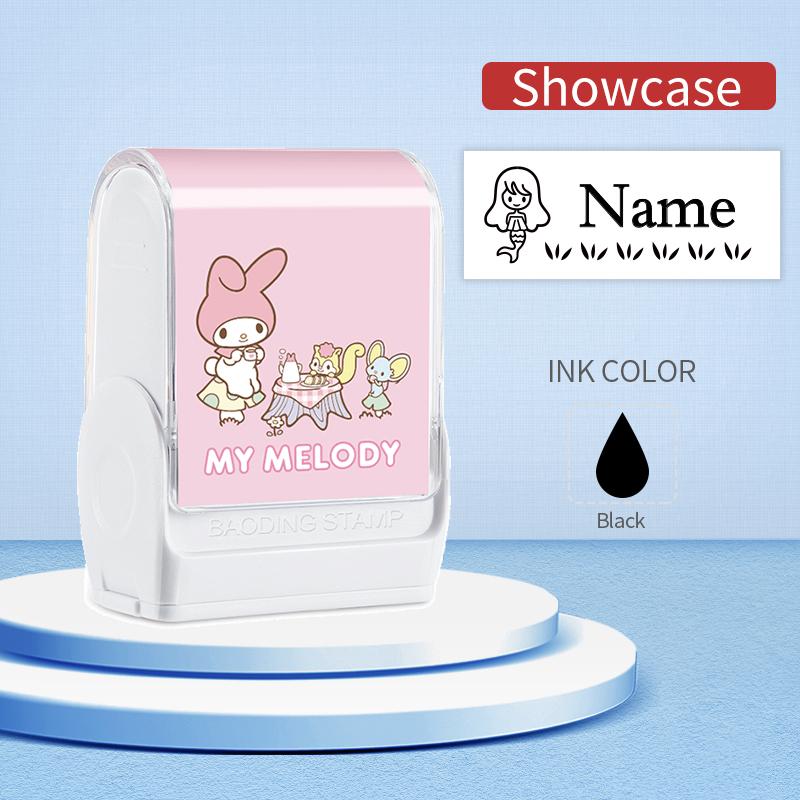 Штамп с именем Sanrio на заказ - Водонепроницаемая, устойчивая к стирке чернильная печать для школьных принадлежностей, подарка на вечеринку, начала учебного года, Красивый, Модный