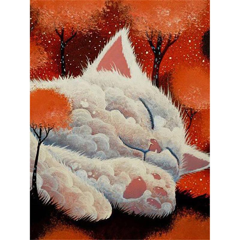 5D DIY Алмазная вышивка Кошка Лиса Полный круглый бриллиант Украшение для дома Алмазная картина Попугай Животное Набор для домашнего декора Подарок