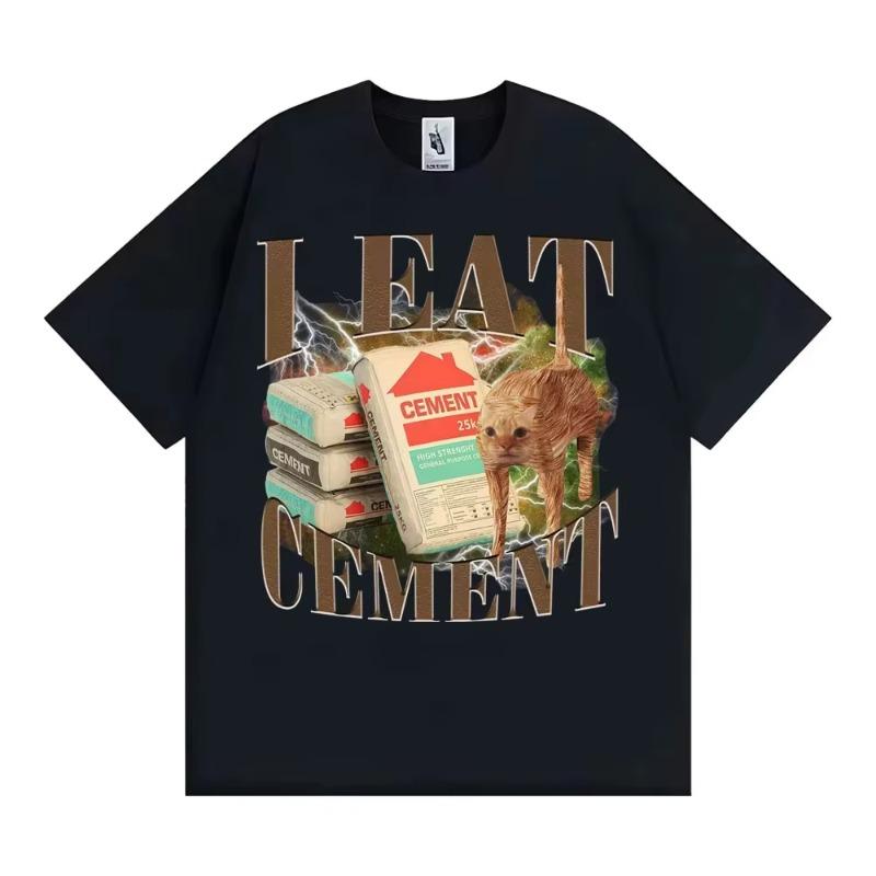 I Eat CeUnisext Funny Cat Meme Graphic Unisex Tshirt Casual 100 Cotton Oversized T Shirt Fashion Vintage Short Sleeve Male Tshirt