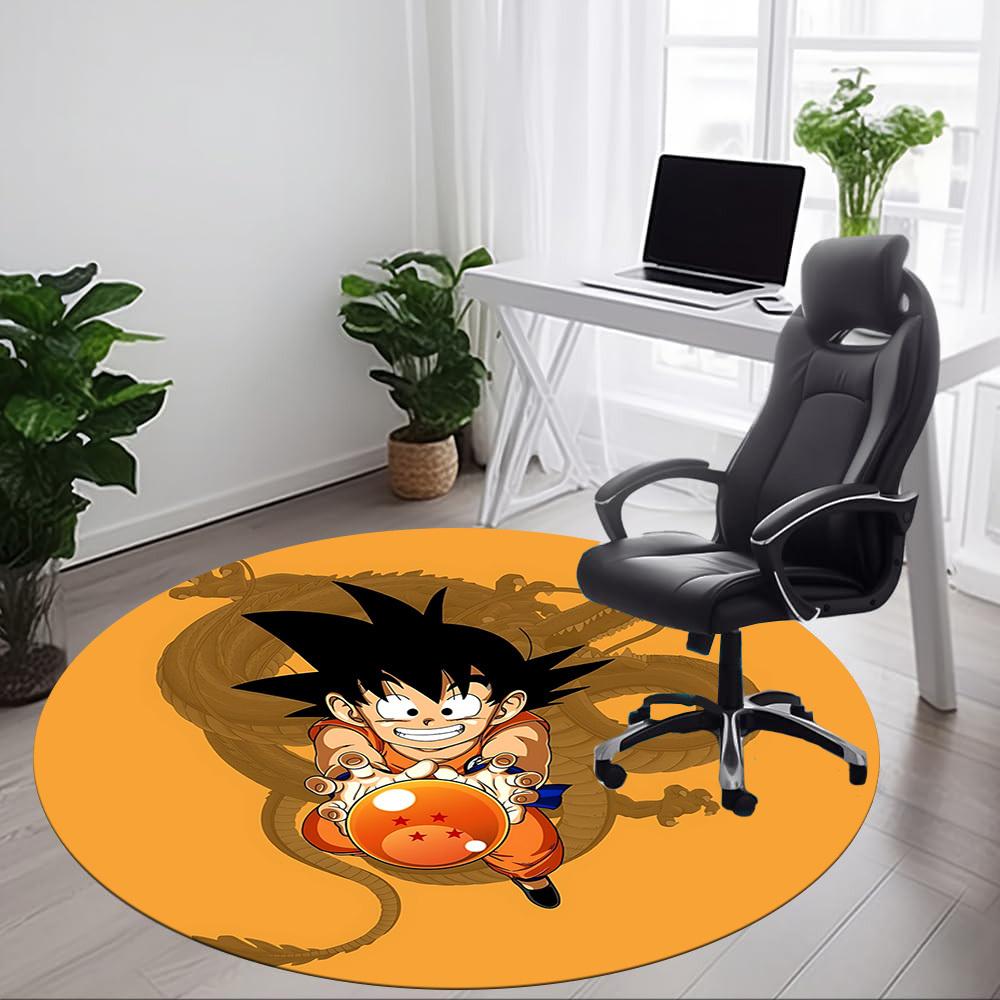 1pc Dragon Ball Z Goku Office Round Area Rug, Under Office Chairs Bedroom Living Room Home Decor, Room Decoa1016176