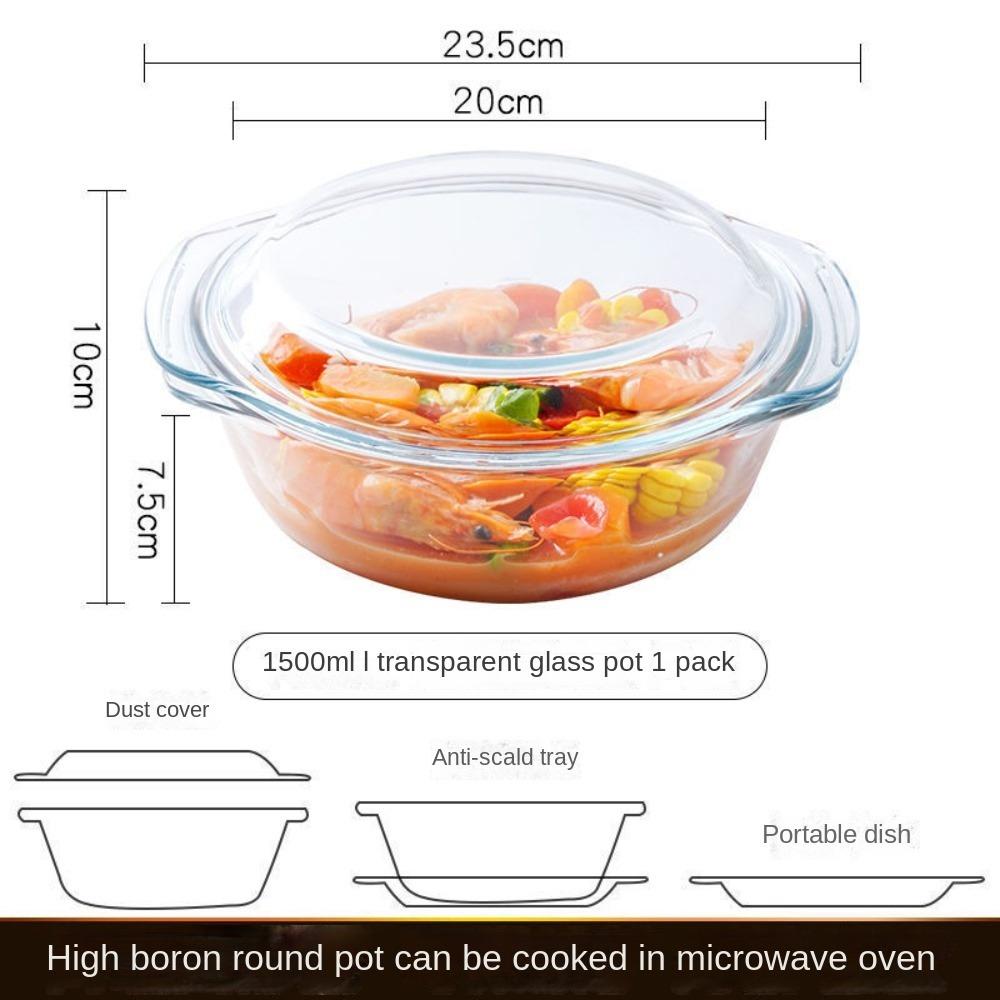 Высококачественная хрустальная миска из боросиликатного стекла, термостойкая бытовая кастрюля для приготовления пищи, контейнер для хранения продуктов