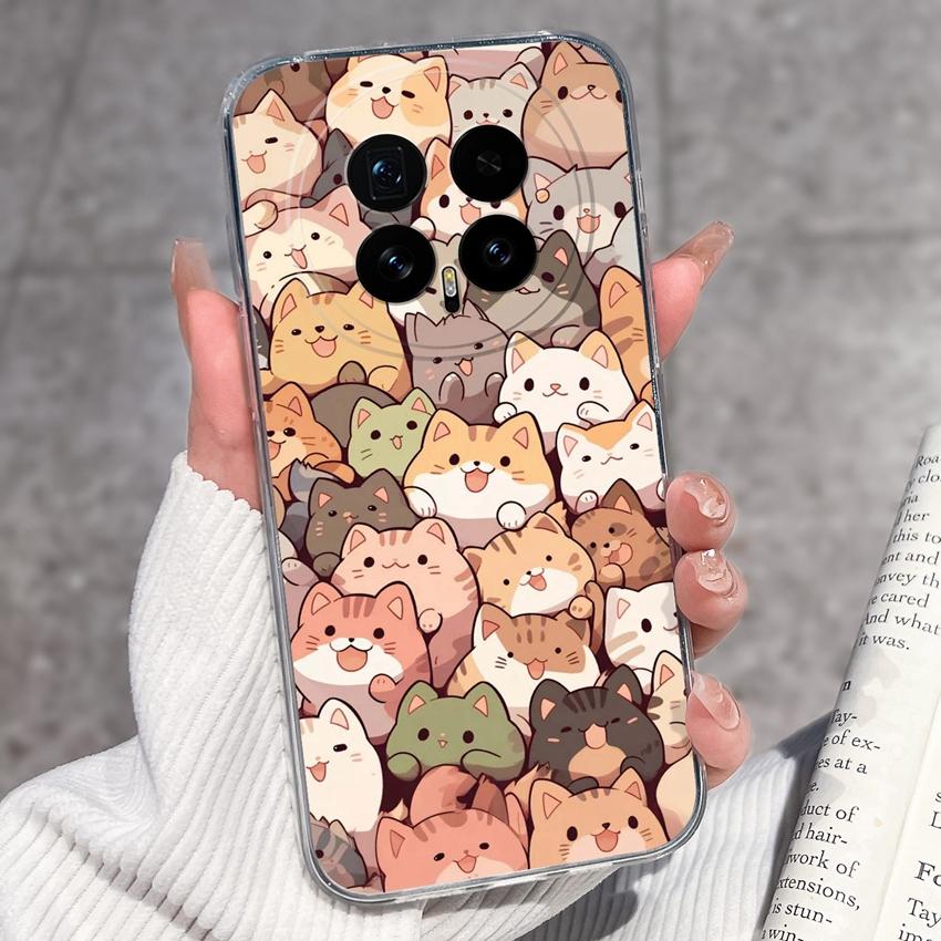 Для Huawei Honor Magic8 7 6 5 Pro Nova 12 Ultra 12i Чехол для телефона Красивый цветочный узор Прозрачный силиконовый Полностью защитный чехол Для корпуса Huawei