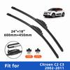 2PCS 4PCS Wiper Blades for Citroen C2 C3 2002-2011 Front Double Rubber Strip Wiper Blade Windshield Brushes Windscreen Window Accessories