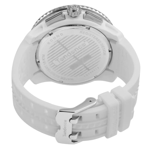 Tendence Gulliver Round Chronograph 51mm Watch with White Dial, Stainless Steel, Mineral Glass, and Quartz Movement (TG036013)