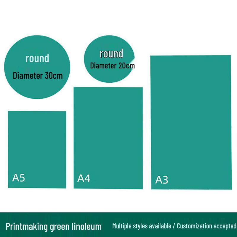 Green Soft Rubber Engraving Plate for Printmaking - Multi-Specification DIY Rubber Plate