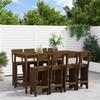 VidaXL 9-piece Garden Bar Set Honey Brown Solid Pine Wood, Pub Set, Patio Bar Set 3157820