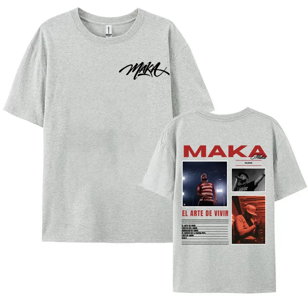 Rapper Maka Aura Tour 2025 Double Sided Printed Tshirts  Vintage for Unisex Women  Casual Hot Sale T Shirt