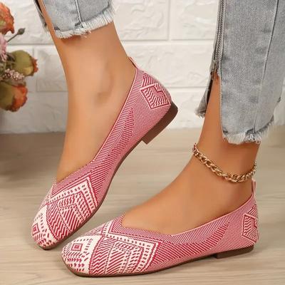 Весна Осень Новые Модные Удобные Квадратные Дышащие Повседневные Спортивные Туфли Большие Размеры Плоская Подошва Туфли Для Женщин