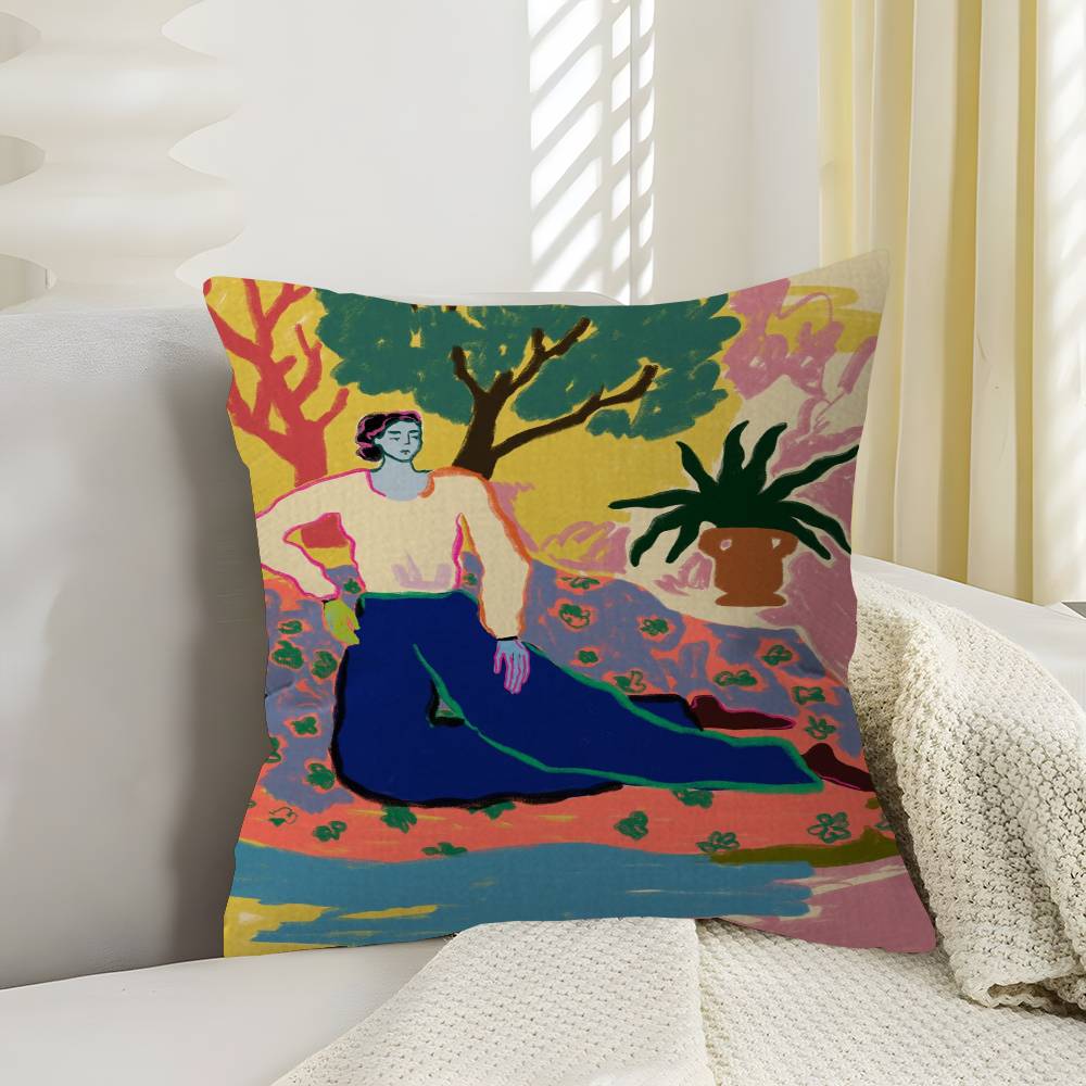 Abstract Painting Women Personalized Pillow Dust Cover Bedroom Kids Party Decoration Pillowcase Birthday Children Gift