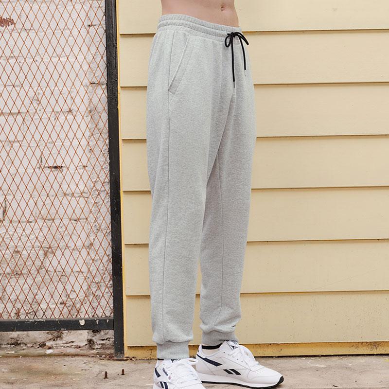 Reebok Трикотажные джоггеры с логотипом и манжетами, унисекс, серые 23RMF605UGG4