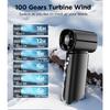 Портативный ручной вентилятор, мини-турбовентилятор с регулировкой скорости 100, аккумулятор 6000 мАч, 30000 об/мин, сильный воздушный поток, личный карманный дизайн со светодиодной подсветкой