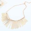 Sparkling Bars Choker Metallic Necklace Bib Chunky Collar Fringe Necklace Metal Tassel Punk Jewelry for Women