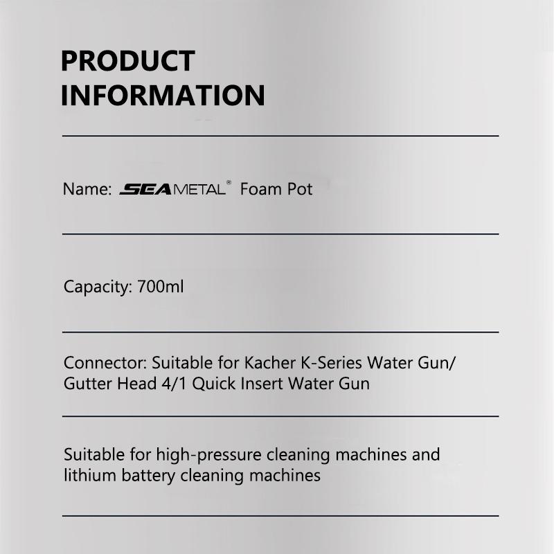 SEAMETAL 700 мл Пеногенератор для Karcher K Series Автомобильные Мойки Высокого Давления Генератор Мыльной Пены с Регулируемой Распылительной Насадкой